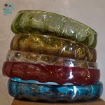 بشقاب شیشه رنگی موجدار