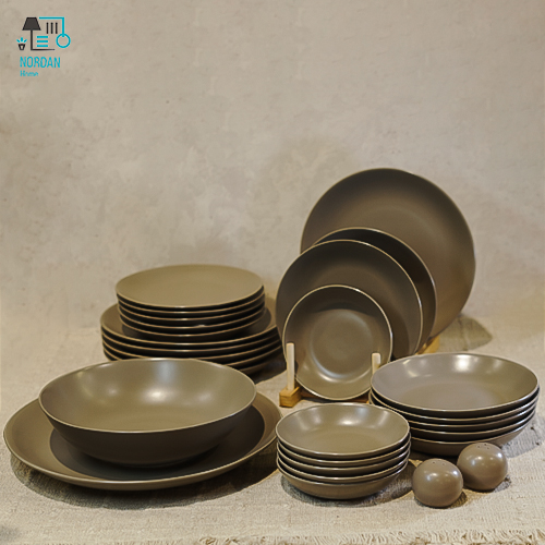 سرویس پذیرایی 28 پارچه زیتونی مات