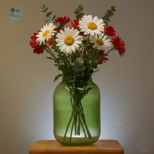 گلدان شیشه رنگی گرد