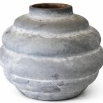 گلدان سفالی مدل غبار رنگ خاکستری