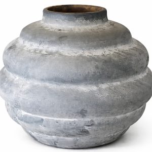 گلدان سفالی مدل غبار رنگ خاکستری