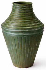 گلدان سفالی مدل کتیبه رنگ سبز