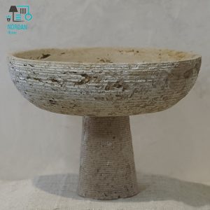 کاسه پایه‌ دار تراورتن لوکس