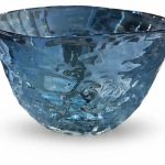 پیاله دفرمه شیشه رنگی آبی