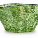 میوه خوری دفرمه شیشه رنگی سبز