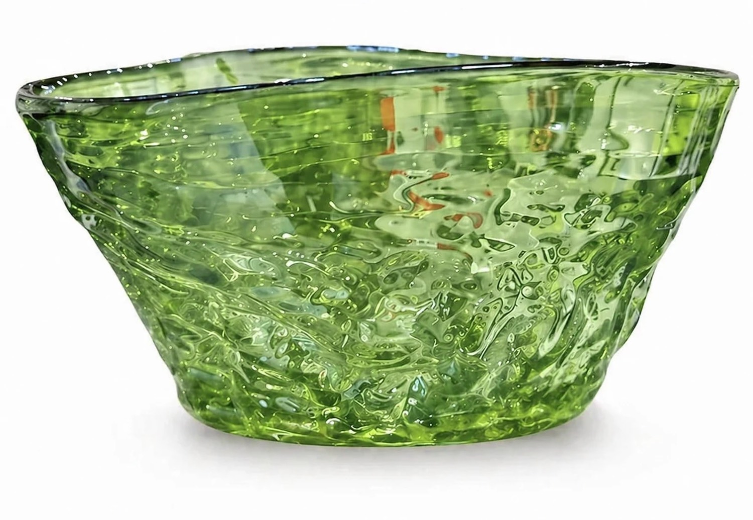 میوه خوری دفرمه شیشه رنگی سبز