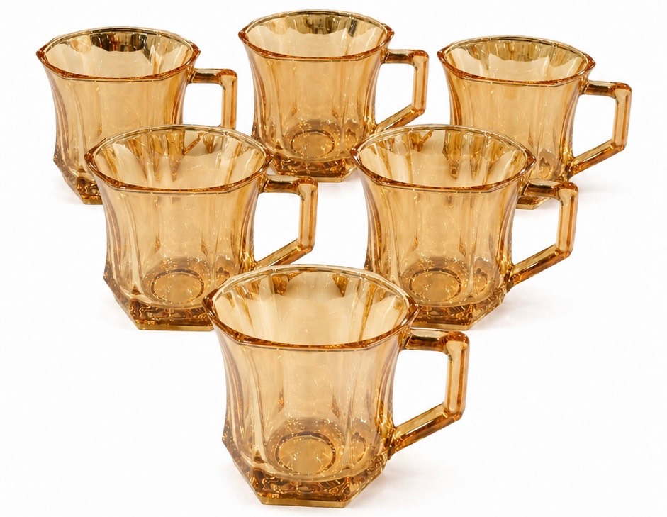 فنجان چای خوری لانگ ژو رنگ عسلی