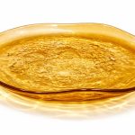 بشقاب شیشه رنگی عسلی