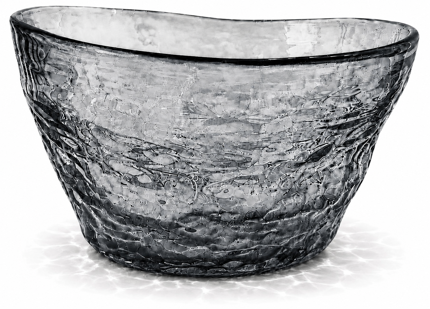 کاسه دفرمه شیشه رنگی دودی